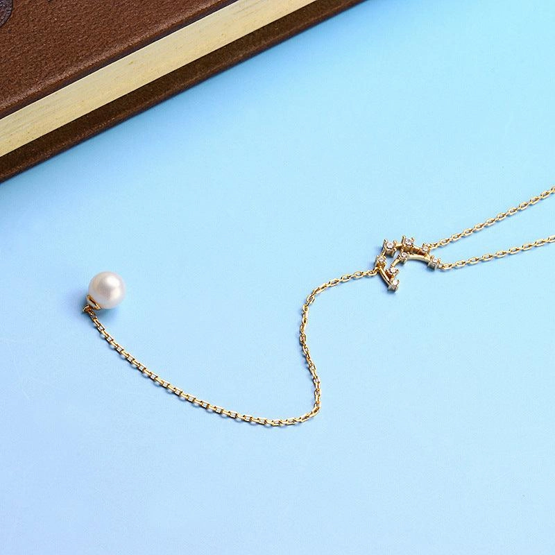 Natural Pearl Moon Tassel Necklace