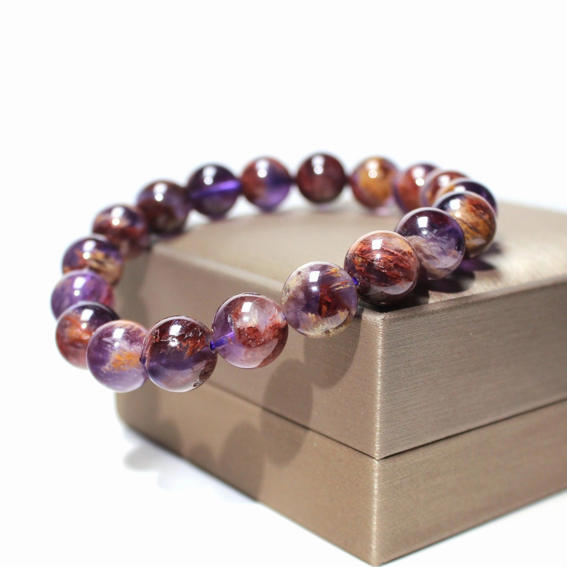 Natural Purple Ghost Fashion Versatile 8mm Single Ring Bracelet