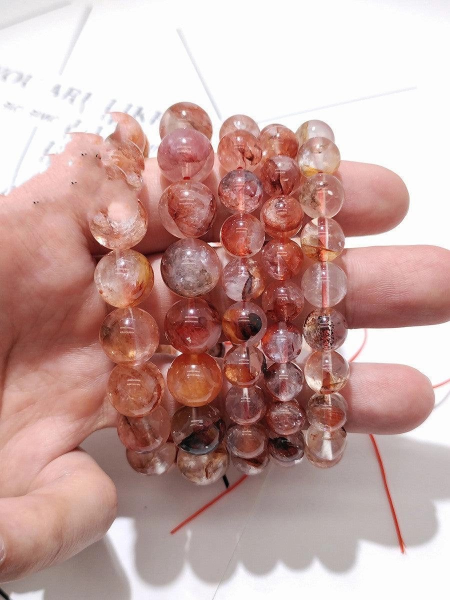 Natural Red Glue Flower Crystal Bracelet