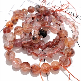 Natural Red Glue Flower Crystal Bracelet 