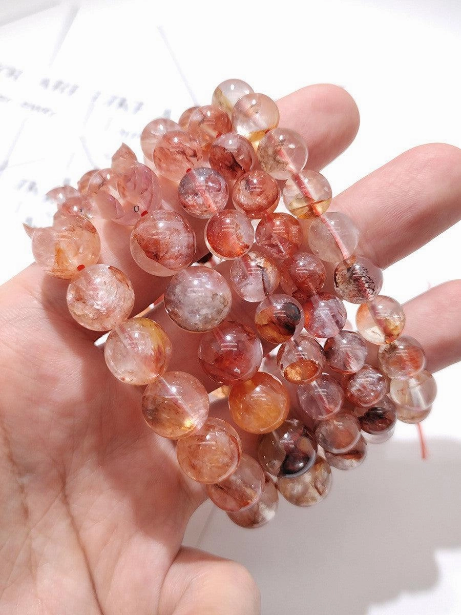 Natural Red Glue Flower Crystal Bracelet