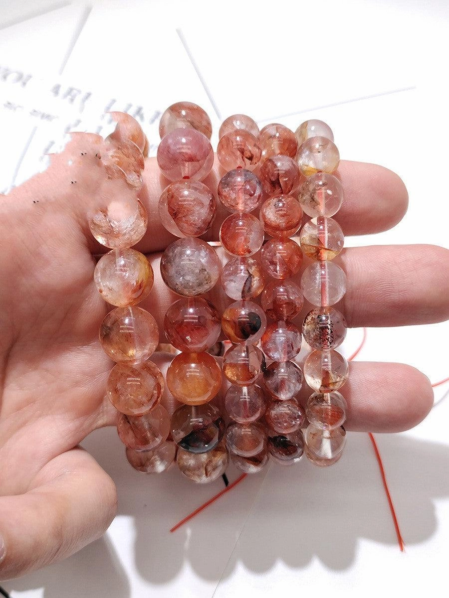 Natural Red Glue Flower Crystal Bracelet