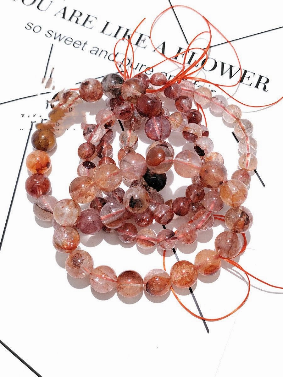 Natural Red Glue Flower Crystal Bracelet
