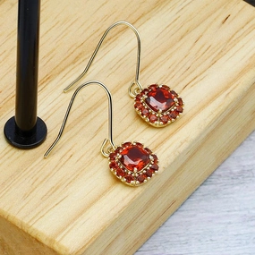 Natural Red Pomegranate Earrings 