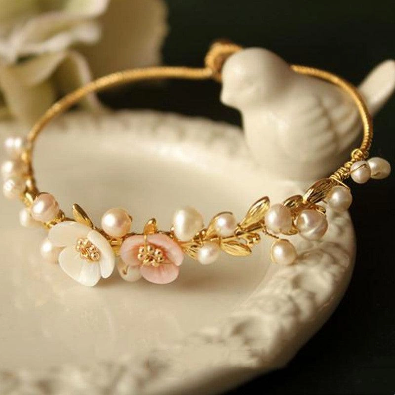 Natural Shell Carved Handmade Bracelet