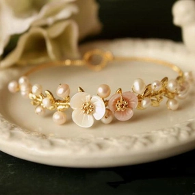 Natural Shell Carved Handmade Bracelet 