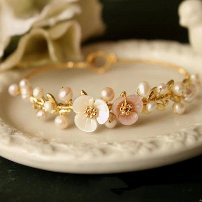 Natural Shell Carved Handmade Bracelet 