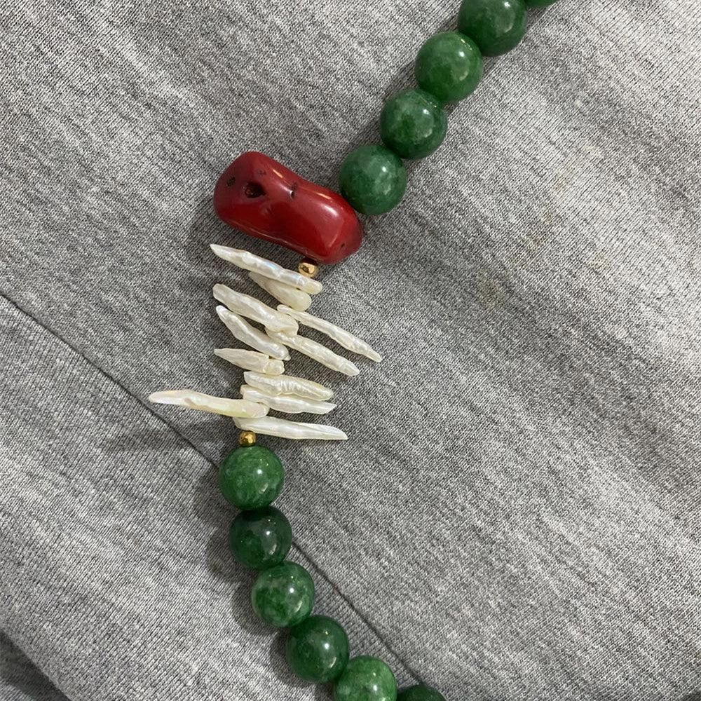 Natural Stone Baroque Pearl Necklace