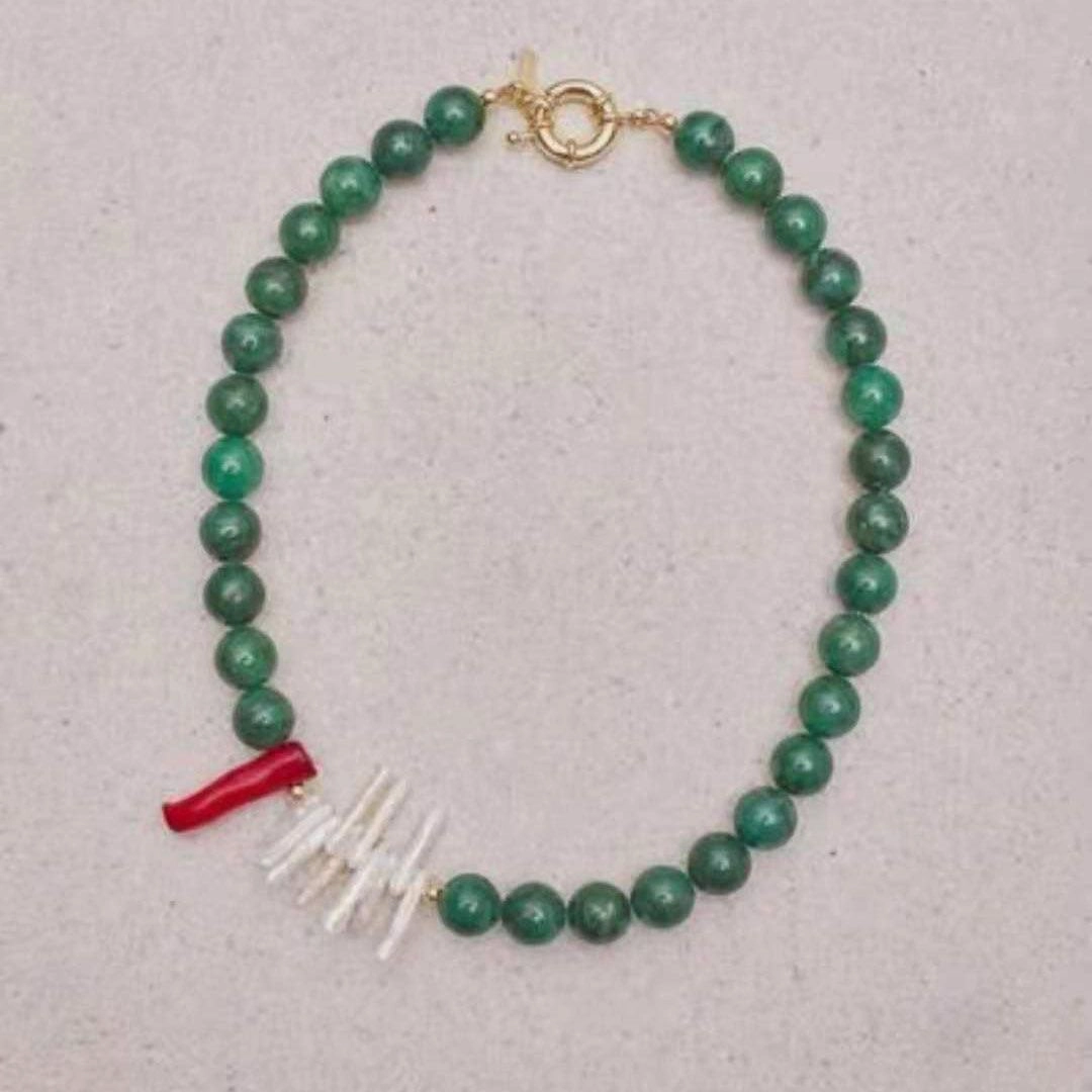 Natural Stone Baroque Pearl Necklace