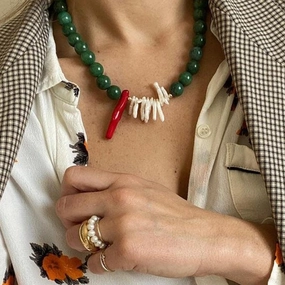 Natural Stone Baroque Pearl Necklace 