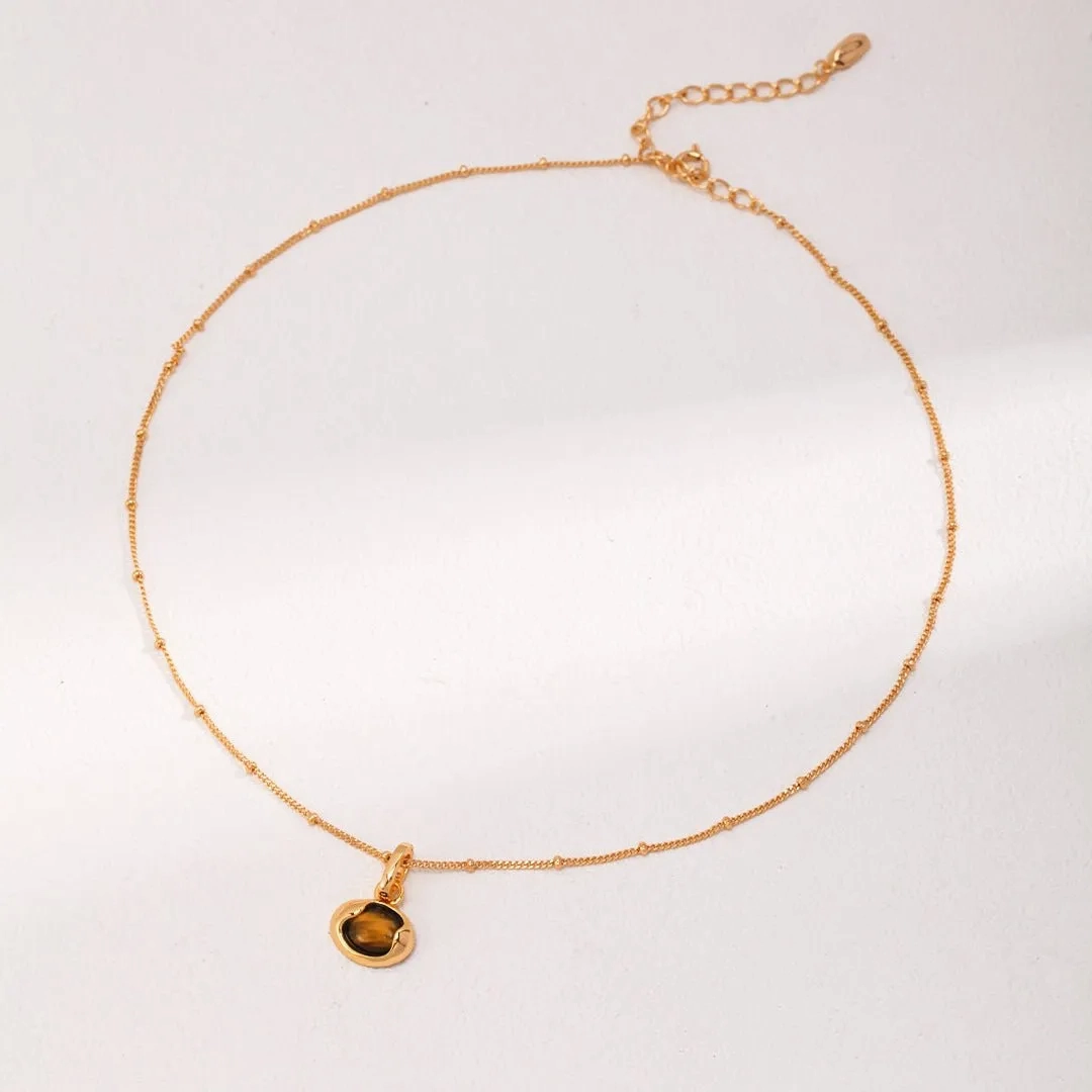 Natural Tigers Eye Pendants Necklaces