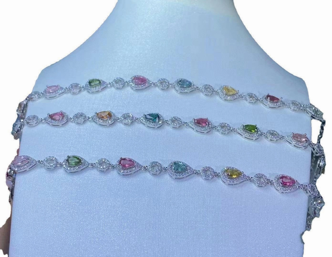 Natural Tourmaline Bracelet Candy Color Matching