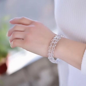 Natural White Crystal Single Loop Bracelet 