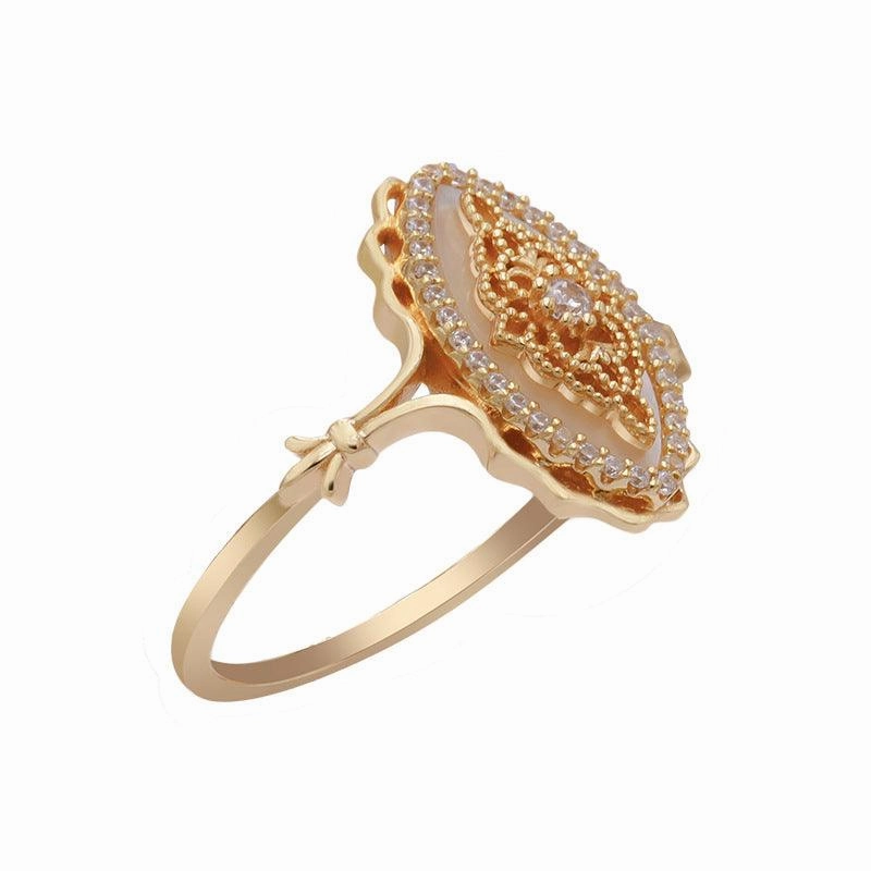 Natural White Shell Vintage Style Ring