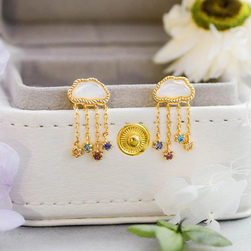 New Cloud White Butterflies Earrings