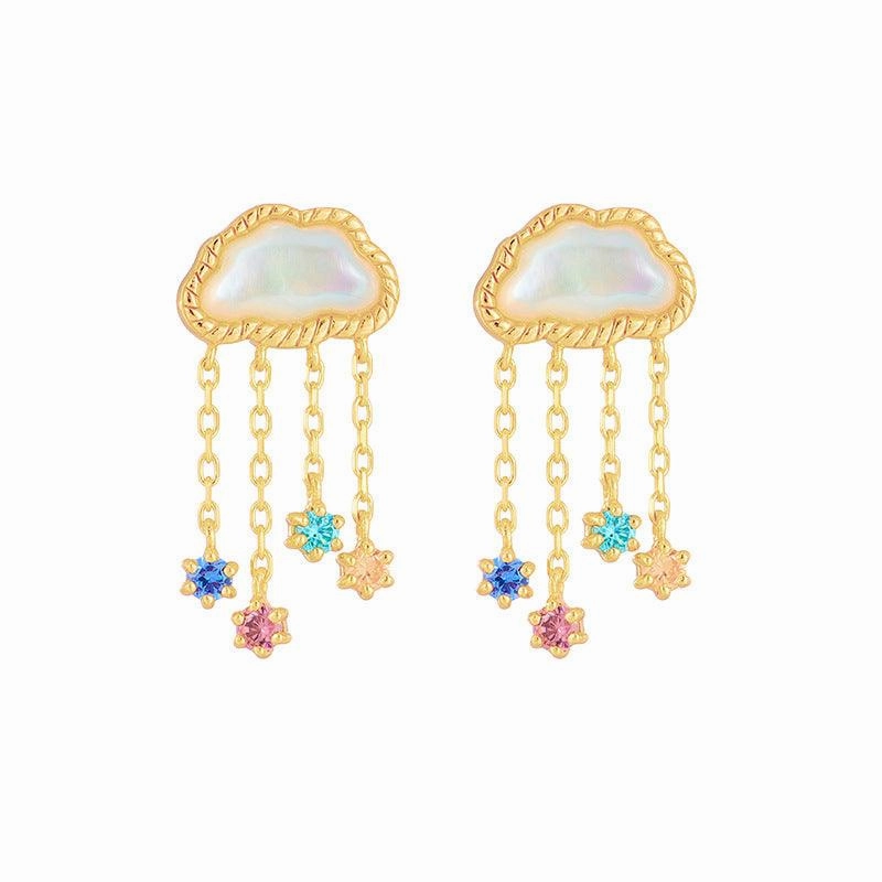New Cloud White Butterflies Earrings