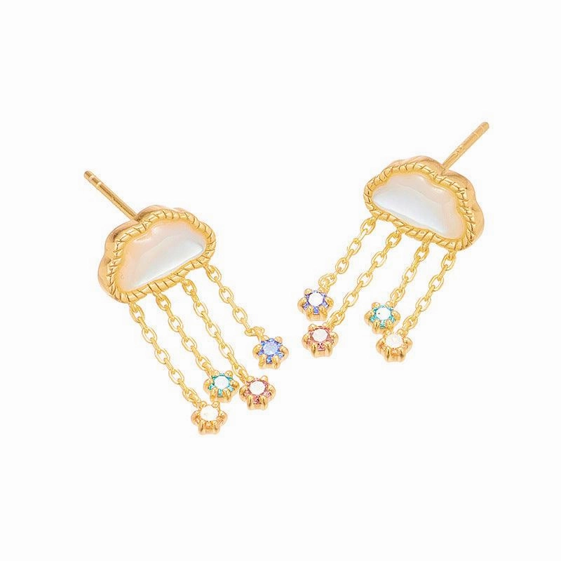 New Cloud White Butterflies Earrings