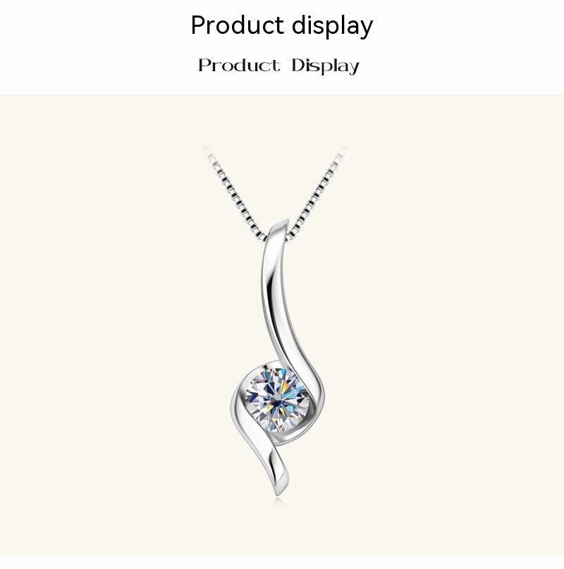 New Internet Celebrity Ins Diamond Necklace Light Luxury High-grade 925 Sterling Silver