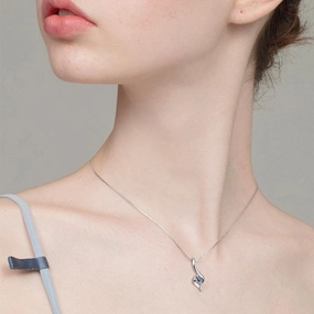 New Internet Celebrity Ins Diamond Necklace Light Luxury High-grade 925 Sterling Silver 