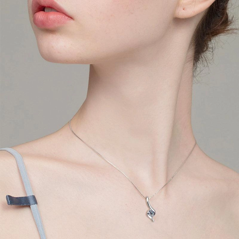 New Internet Celebrity Ins Diamond Necklace Light Luxury High-grade 925 Sterling Silver 