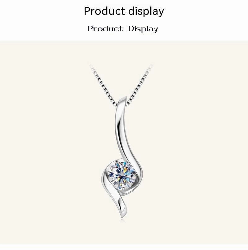 New Internet Celebrity Ins Diamond Necklace Light Luxury High-grade 925 Sterling Silver