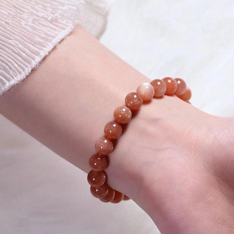 New Natural Orange Moonstone Bracelet Girl