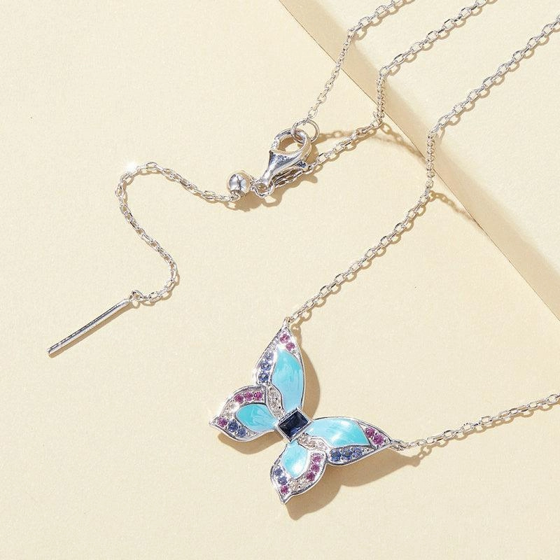 New Platinum Platinum Butterfly Necklace
