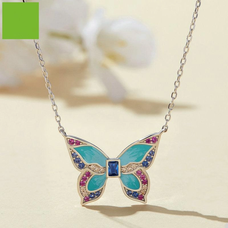 New Platinum Platinum Butterfly Necklace