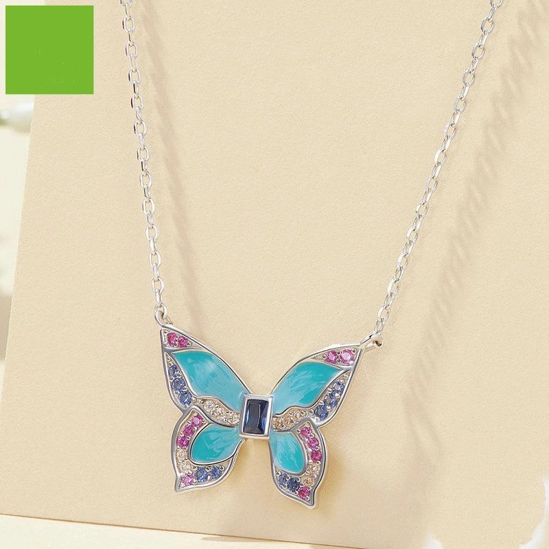 New Platinum Platinum Butterfly Necklace