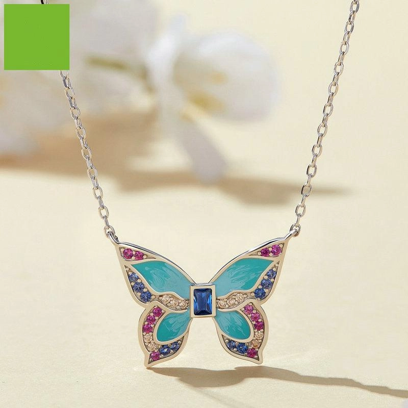 New Platinum Platinum Butterfly Necklace