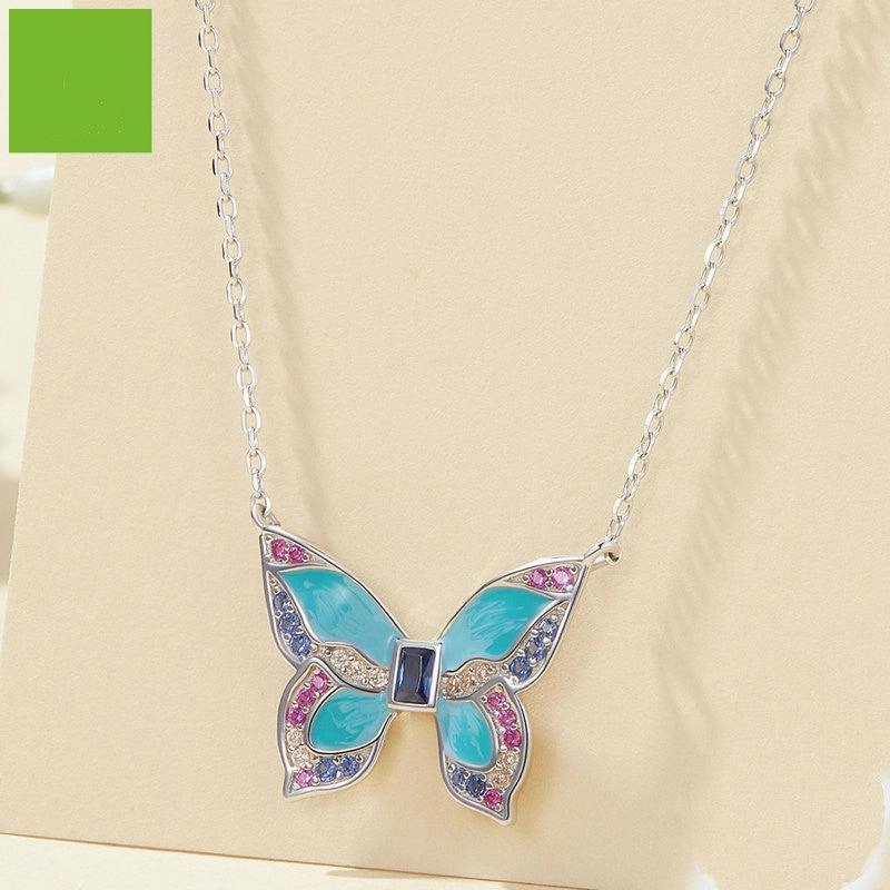 New Platinum Platinum Butterfly Necklace
