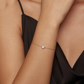 New S925 Silver Sparkling Moissanite Bracelet 