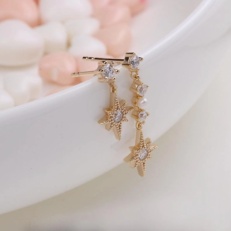 New Sterling Silver Gold Plated Earrings