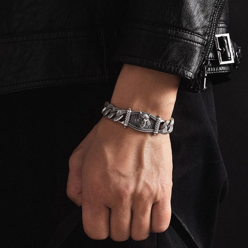 New Wolf Head Bracelet Men's Fashion Retro Hegemony 