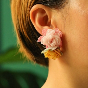 New Women's Handmade Flower Earrings 