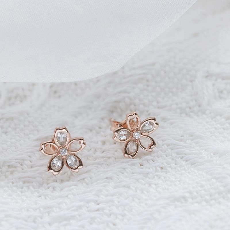 New Zircon Cherry Blossom Earrings 