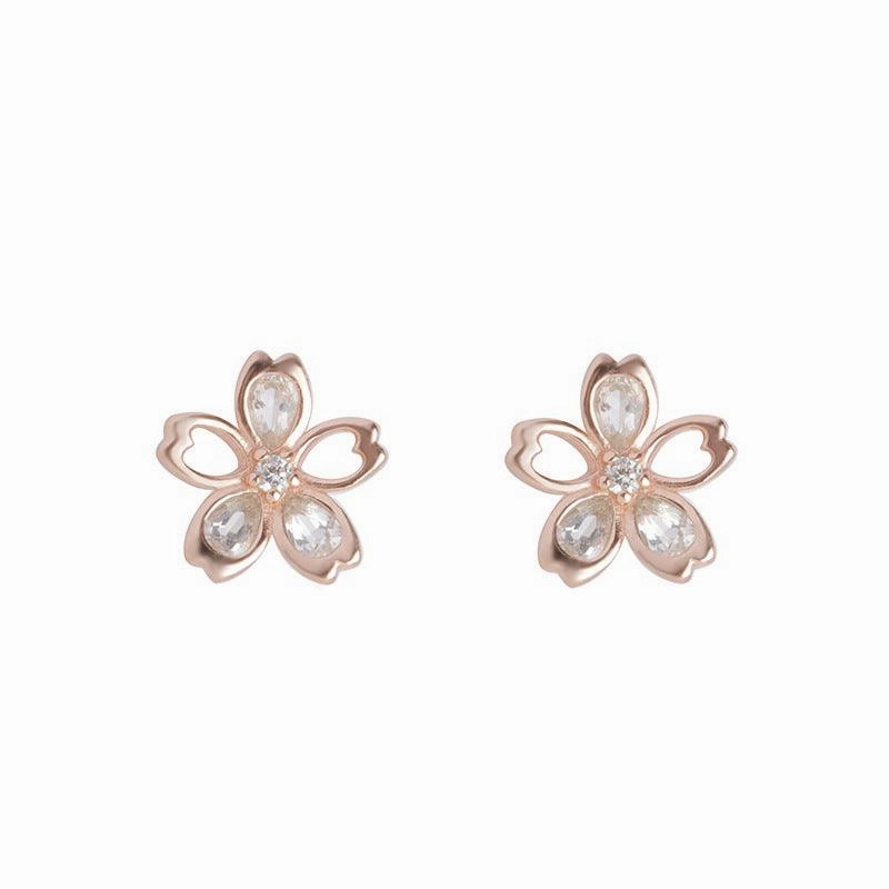New Zircon Cherry Blossom Earrings