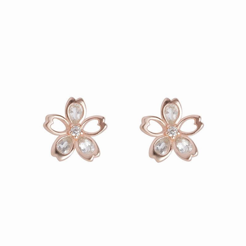 New Zircon Cherry Blossom Earrings