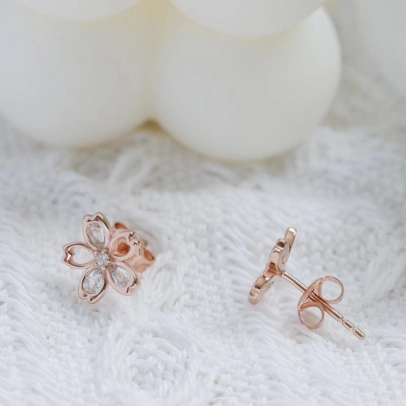 New Zircon Cherry Blossom Earrings