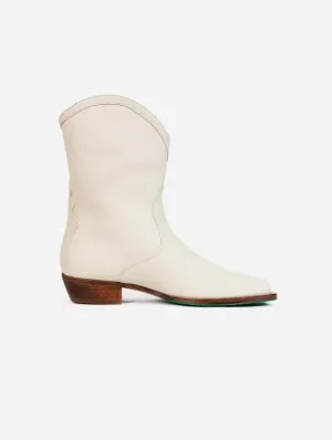 Nicole Vegan Apple Leder Cowboystiefel | Creme