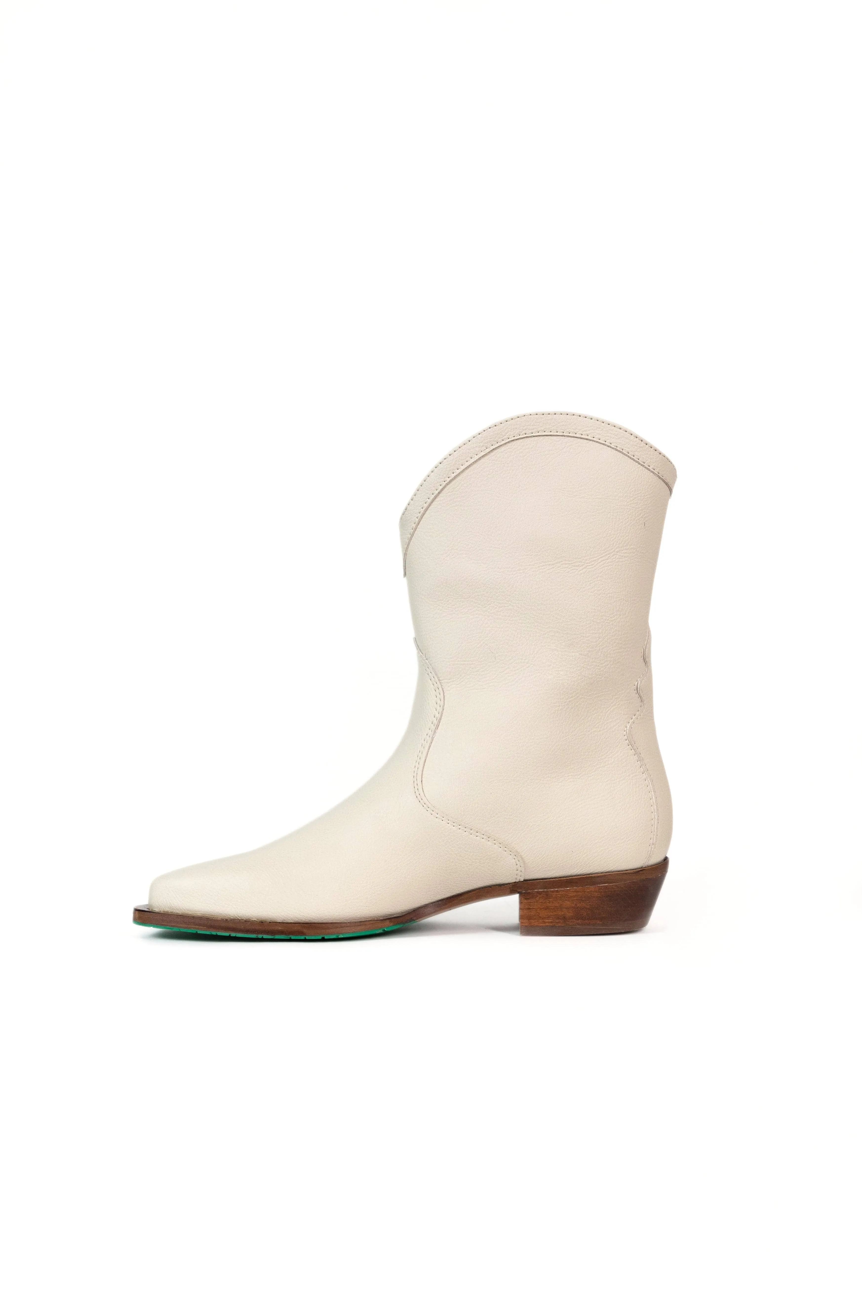 Nicole Vegan Apple Leder Cowboystiefel | Creme