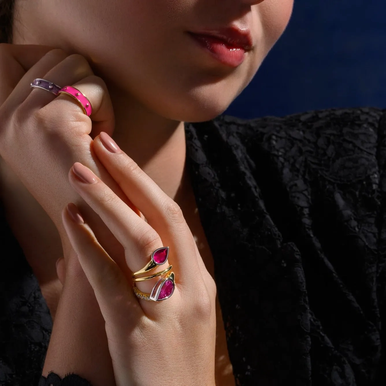 Nicoline Ring 18ct Yellow &amp; White Gold - Pink Tourmaline