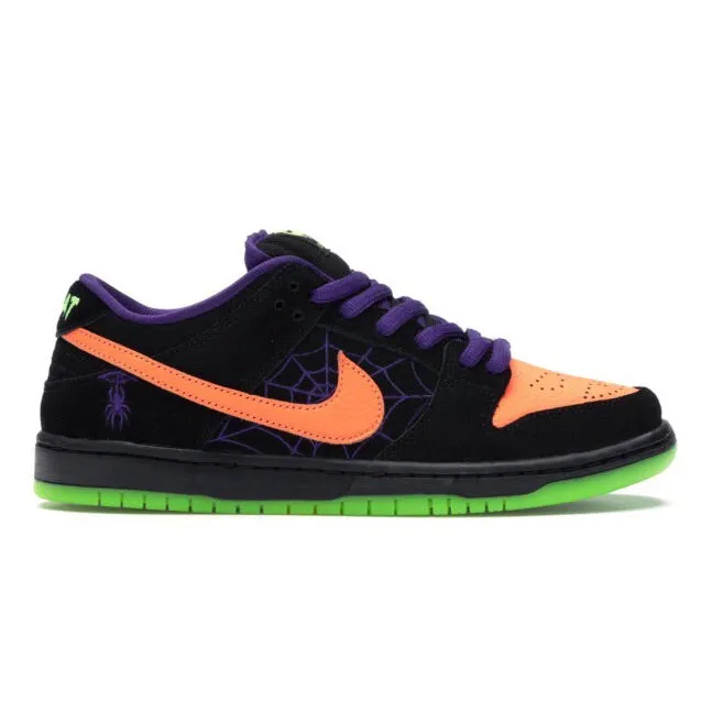 Nike SB Dunk Low Nacht des Unfugs Halloween Schwarz Orange Lila Elektrisches Grün Nike Dunk