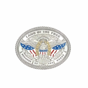 Nocona American Flag Eagle Belt Buckle texture-rose-gold  