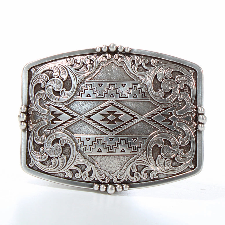 Nocona Aztec Floral Belt Buckle texture-rose-gold  