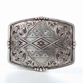 Nocona Aztec Floral Belt Buckle texture-rose-gold  
