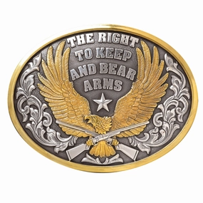 Nocona Bear Arms Belt Buckle texture-rose-gold  