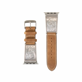 Nocona Floral Edge Embossed Apple Watch Band texture-rose-gold  