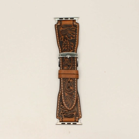 Nocona Floral Embossed Apple Watch Band texture-rose-gold  