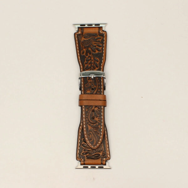 Nocona Floral Embossed Apple Watch Band texture-rose-gold  